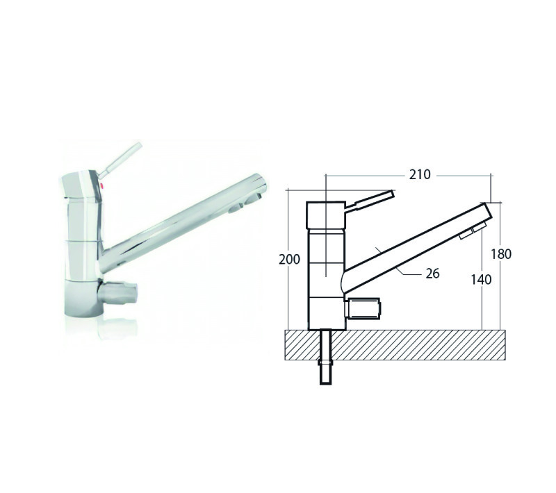 dimensions robinet 3 voies cleo